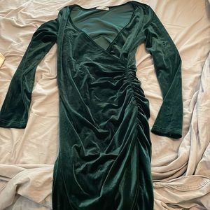 Dark Green Velvet Holiday Dress